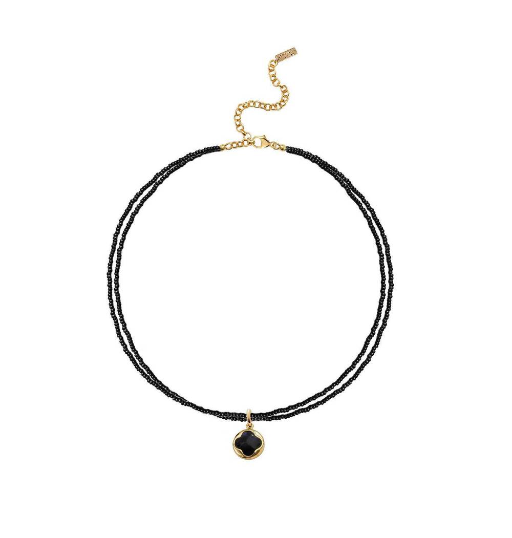 NEW ADRIANA PAPPAS women's mini clover choker in black